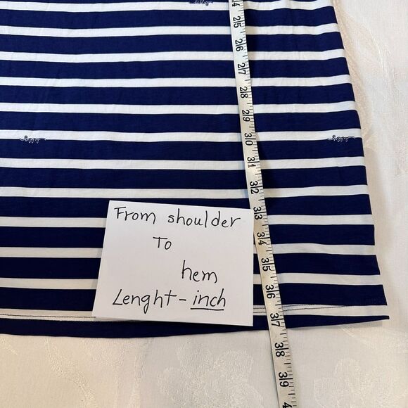 Lilly‎ Pulitzer Women's Size XL Bay Dress Bright Navy Island Medallion Stripe - Picture 6 of 11
